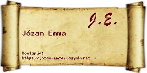 Józan Emma névjegykártya
