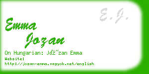 emma jozan business card